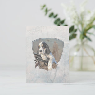 Engelse zetter met fazanten, kunstbriefkaart briefkaart