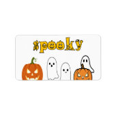 engelseizoen Prettig Halloween Etiket (Voorkant)