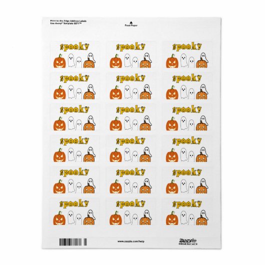 engelseizoen Prettig Halloween Etiket (Full Sheet)