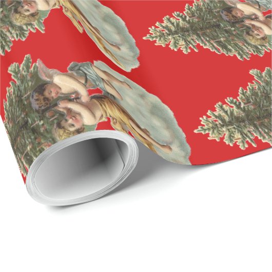  Engelsen en bomen Cadeaupapier (Rol Hoek)