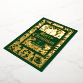 Engelsen en Pomegranate Border Kerstmis Folie Feestdagenkaart (Gedraaid)