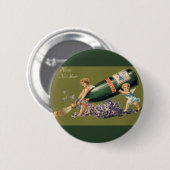  Engelsen met Champagne; een gelukkig nieuwjaar Ronde Button 5,7 Cm (Voorkant /achterkant)
