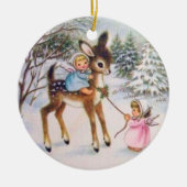 Engelsen met kerstBaby Keramisch Ornament (Voorkant)