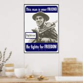 Engelsman — Dit Man is je vriend — grens Poster (Keuken)