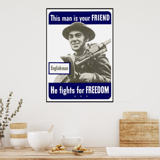 Engelsman — Dit Man is je vriend — grens Poster (Keuken)
