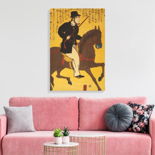 Engelsman Riding Horseback circa 1861 Canvas Afdruk (Insitu (Woonkamer))