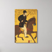Engelsman Riding Horseback circa 1861 Canvas Afdruk (Voorkant)