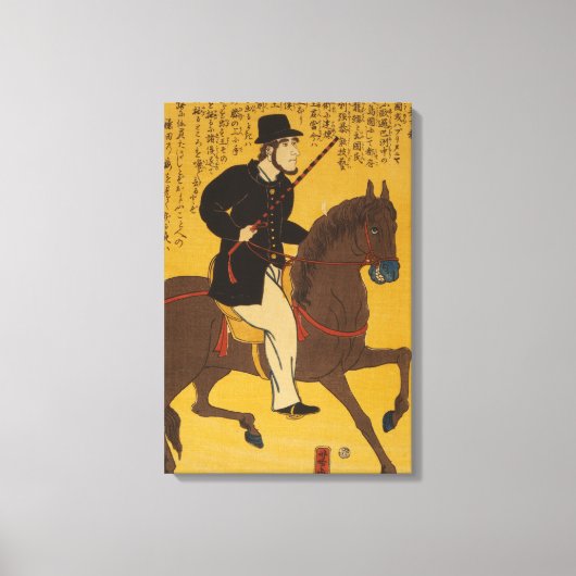 Engelsman Riding Horseback circa 1861 Canvas Afdruk (Voorkant)