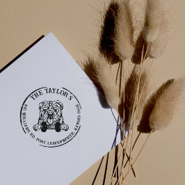 Engelstalig Bulldog Custom Family Return-adres Rubberstempel