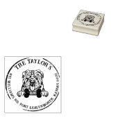 Engelstalig Bulldog Custom Family Return-adres Rubberstempel (Gestempeld)