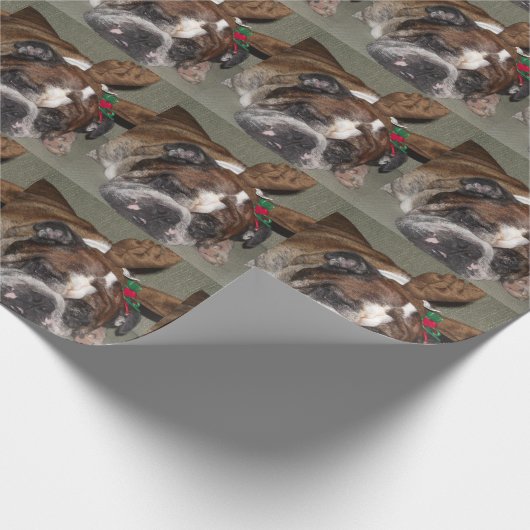 Engelstalig bulldog Reindeerverpakkingspapier Cadeaupapier (Hoek)