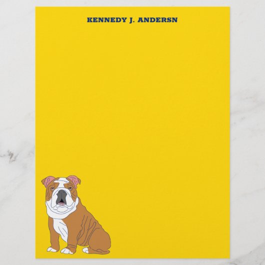 Engelstalig bulledog Persoonlijk Schrijfpapier Flyer (Voorkant)
