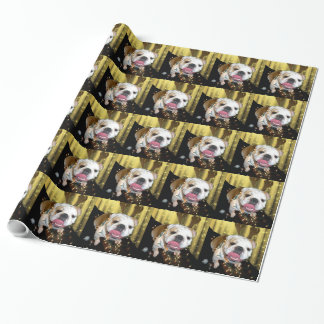 Engelstalig bulledog-wrappapier cadeaupapier