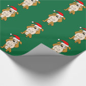 Engelstalig kerstpapier met bulledog cadeaupapier (Hoek)