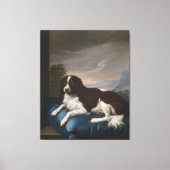 Engelstalig Springer-spaniel op een kussen Canvas Afdruk (Voorkant)