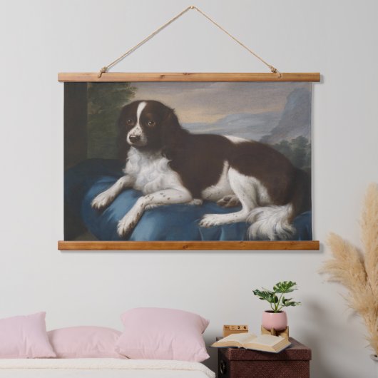  Engelstalig Springer-spaniel op een kussen Hangend Wandkleed (Slaapkamer)