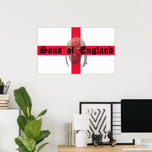 Engelstalige Angelsaksische helm Poster (Thuiskantoor)