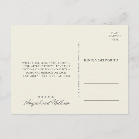 Engelstalige bloemen Bedankt Briefkaart (Achterkant)