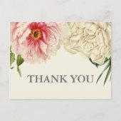 Engelstalige bloemen Bedankt Briefkaart (Voorkant)