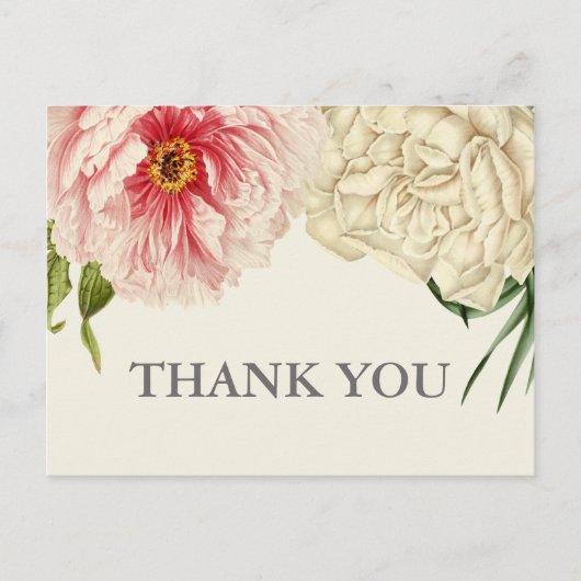 Engelstalige bloemen Bedankt Briefkaart (Voorkant)