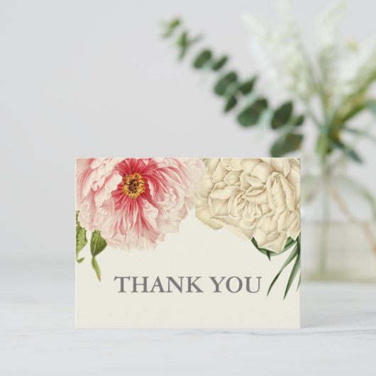 Engelstalige bloemen Bedankt Briefkaart (Staand voorkant)