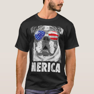 Engelstalige bulledog 4 juli Merica Mannen vs vlag T-shirt