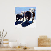Engelstalige bulledogs alleen op het laatste Poste Poster (Keuken)