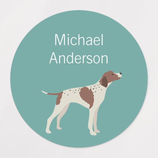 Engelstalige pointer dog kleuren waterdicht label (Design 2)