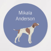 Engelstalige pointer dog kleuren waterdicht label (Design 1)