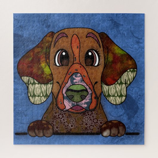Engelstalige Pointer lelijke hond Jigzaag Puzzle Legpuzzel (Verticaal)