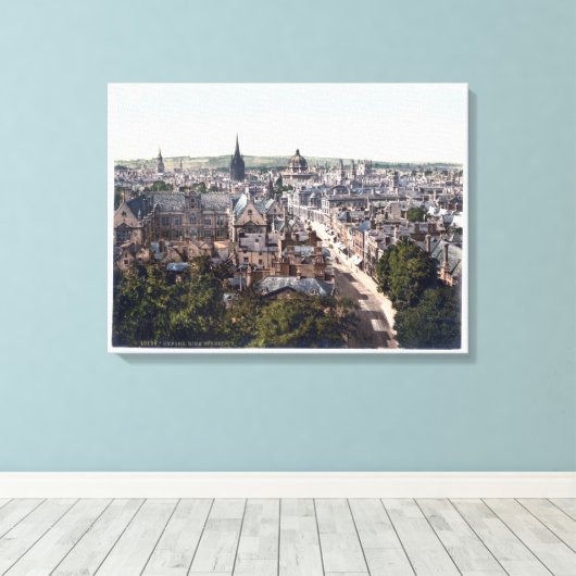  Engelstalige print, Oxford High Street c1885 Canvas Afdruk (Insitu (Houten vloer))