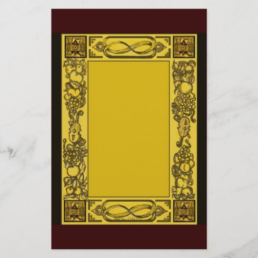 Engelstalige restauratie Woodcarvings geïnspireerd Briefpapier (Voorkant)