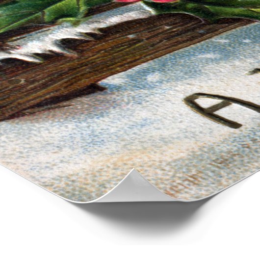 Engelstalige robots op een Antiek kerst in de hek Poster (Hoek)