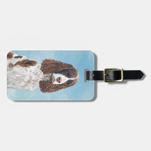 Engelstalige spaniel-schilderkunst bagagelabel (Voorkant horizontaal)