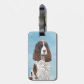 Engelstalige spaniel-schilderkunst bagagelabel (Achterkant verticaal)