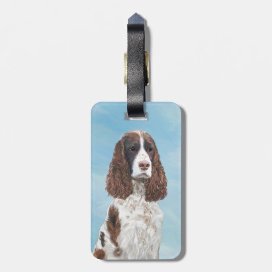 Engelstalige spaniel-schilderkunst bagagelabel (Achterkant verticaal)