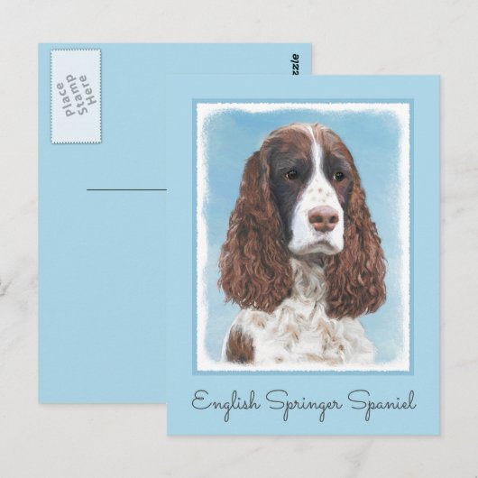 Engelstalige spaniel-schilderkunst briefkaart (Voorkant / Achterkant)