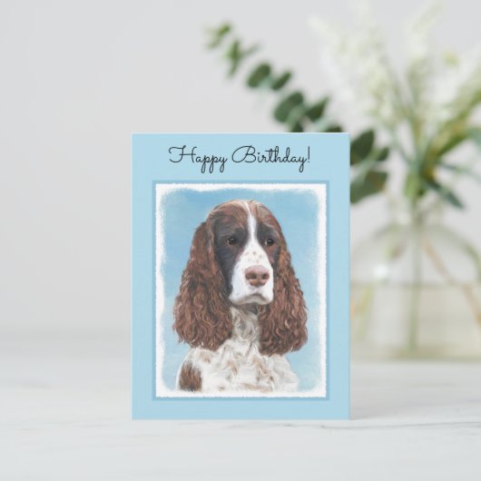Engelstalige spaniel-schilderkunst briefkaart (Staand voorkant)