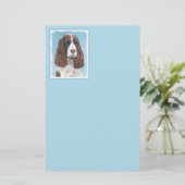 Engelstalige spaniel-schilderkunst briefpapier (Staand voorkant)