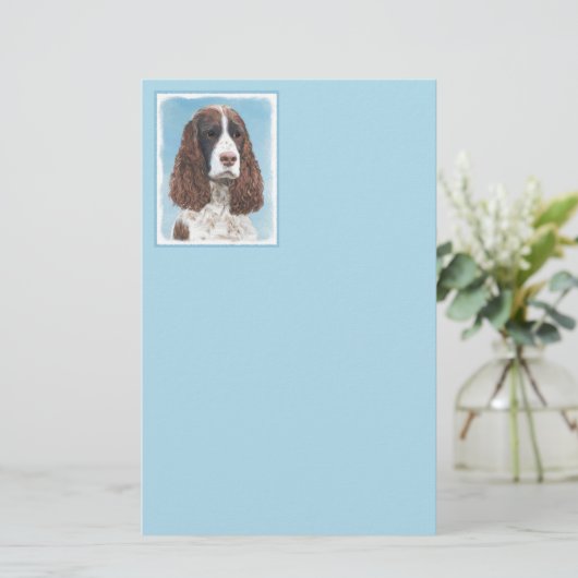Engelstalige spaniel-schilderkunst briefpapier (Staand voorkant)