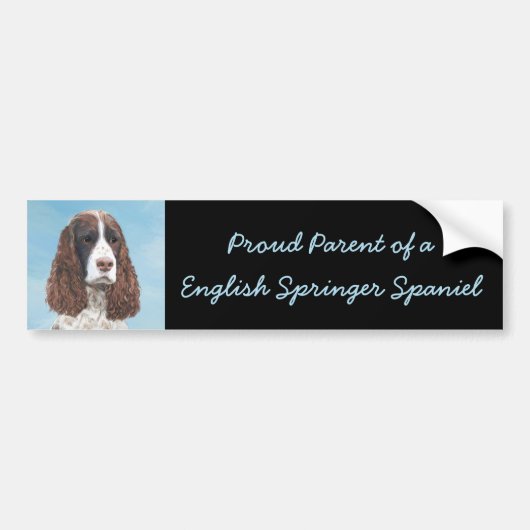 Engelstalige spaniel-schilderkunst bumpersticker (Voorkant)