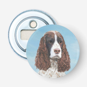 Engelstalige spaniel-schilderkunst button flesopener