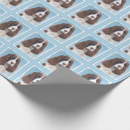 Engelstalige spaniel-schilderkunst cadeaupapier (Hoek)