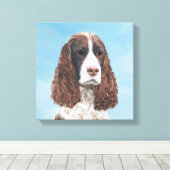 Engelstalige spaniel-schilderkunst canvas afdruk (Insitu (Houten vloer))