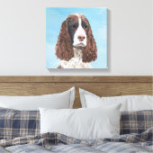 Engelstalige spaniel-schilderkunst canvas afdruk (Insitu (Slaapkamer))