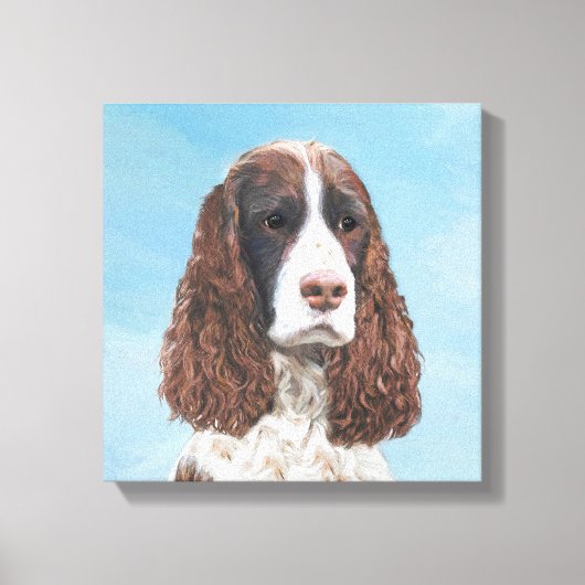 Engelstalige spaniel-schilderkunst canvas afdruk (Voorkant)