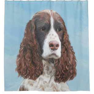 Engelstalige spaniel-schilderkunst douchegordijn