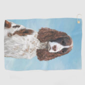 Engelstalige spaniel-schilderkunst golfhanddoek (Horizontaal)