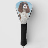 Engelstalige spaniel-schilderkunst golfheadcover (Voorkant)