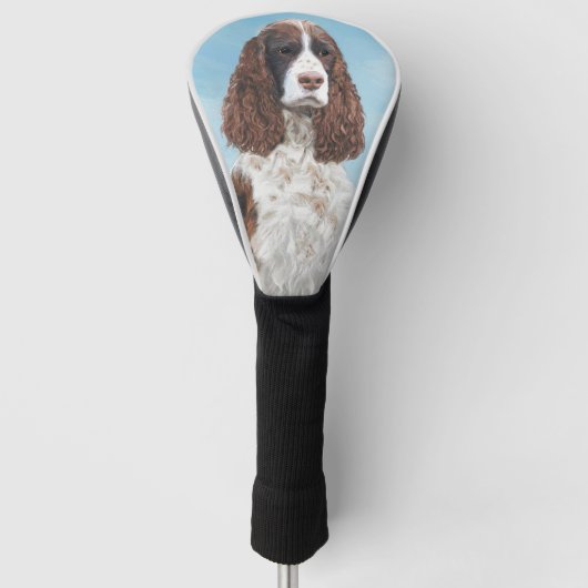 Engelstalige spaniel-schilderkunst golfheadcover (Voorkant)